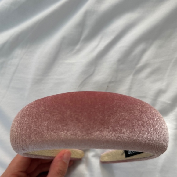 Velvet pink headband main image 2